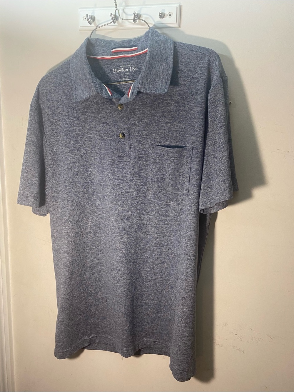 Hawker Rye Men's Heather Blue Polo with Chest Pocket